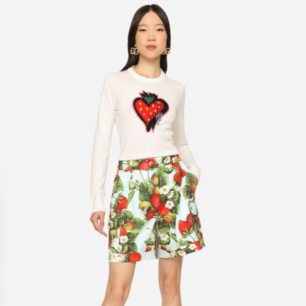 DOLCE & GABBANA STRAWBERRY-PRINT DRILL SHORTS - NEW WITH TAGS - Picture 3 of 12